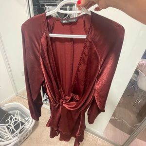 Dynamite Long Sleeve Silk Dress